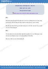 Đề kiểm tra 1 tiết Văn 9 - Đề số 13